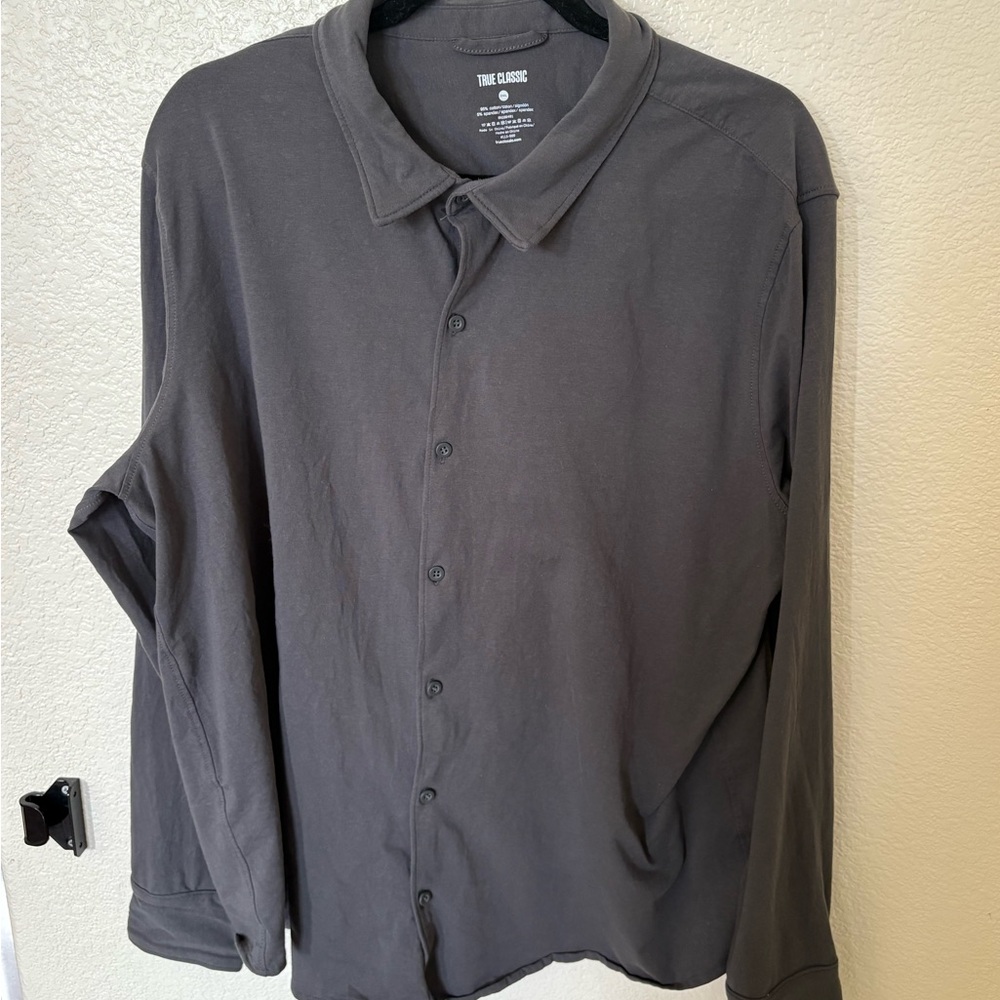 True Classic Dark Gray Button-Up Shirt